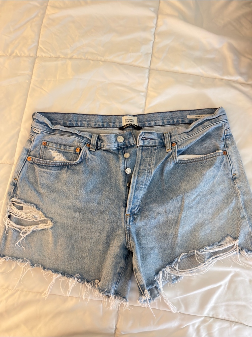 Citizens of Humanity Annabelle Long Light Wash Denim shorts